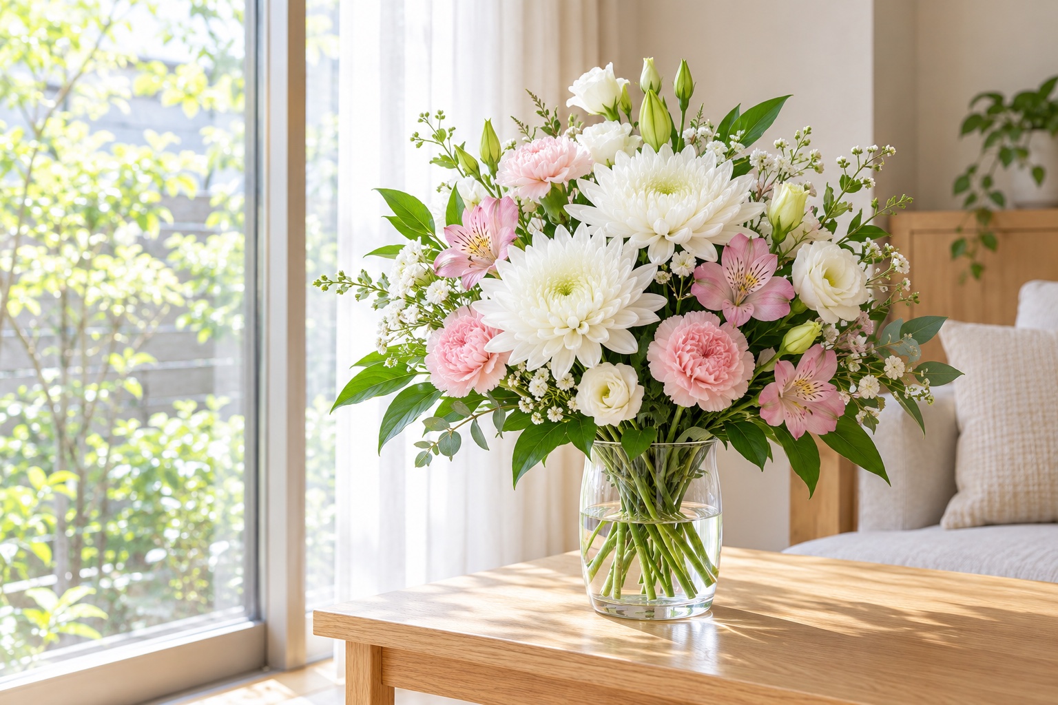 ご自宅で故人を偲ぶためのお花